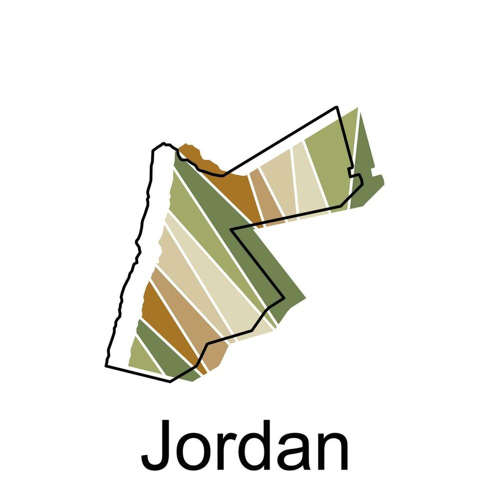 geographical map of Jordan, Vector Design Template. Editable Stroke