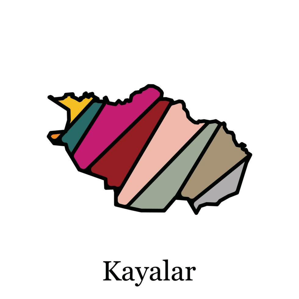 kayalar Turquía mapa ilustración vector diseño plantilla, adecuado para tu compañía, geométrico logo diseño elemento