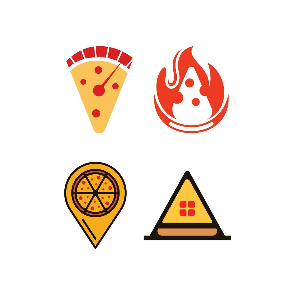 Set of pizza logo design template, Pizza Design Vector Set of food pizza labels templates for restaurant ideal template for logo or poster