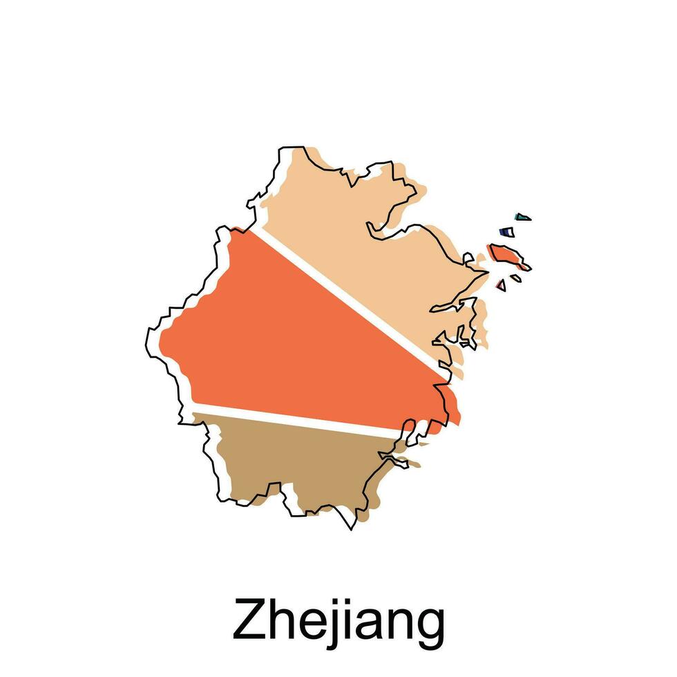 High detailed vector map of Zhejiang modern outline, Logo Vector Design. Abstract, designs concept, logo, logotype element for template.