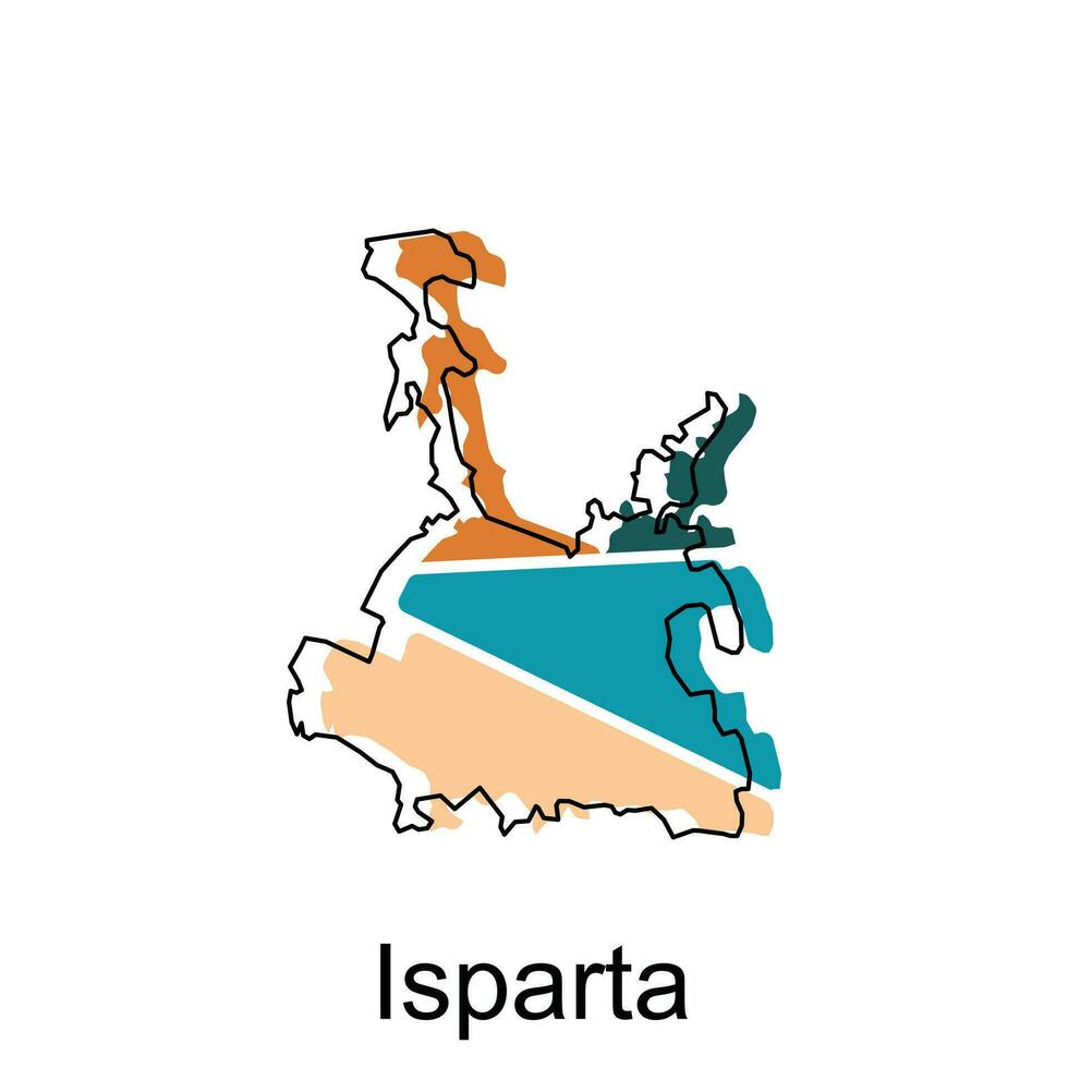 Map of Isparta illustration design. Turkey World Map International vector template