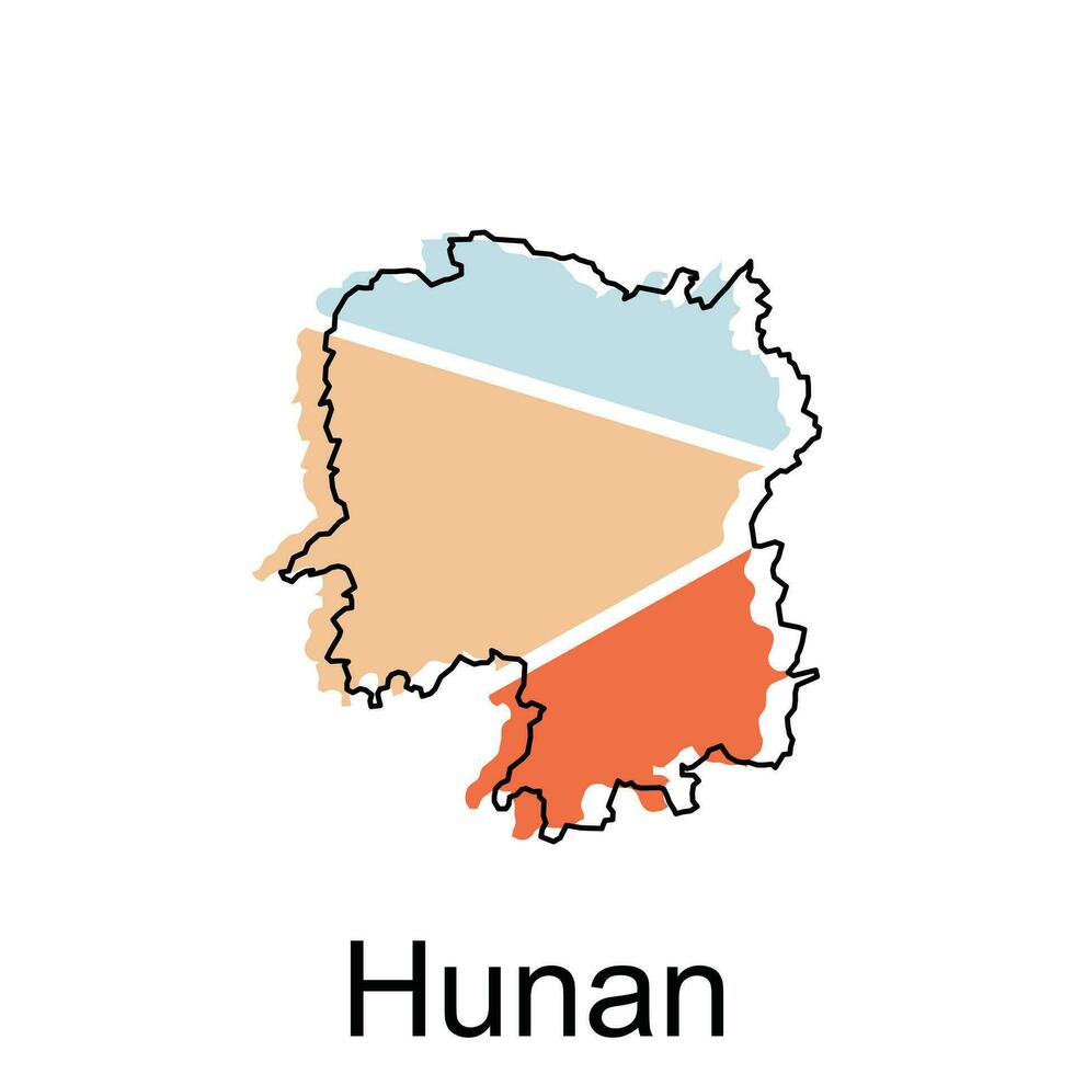 High detailed vector map of Hunan modern outline, Logo Vector Design. Abstract, designs concept, logo, logotype element for template.