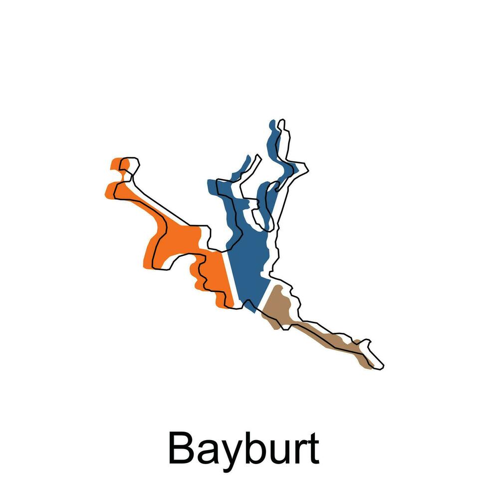 Map of Bayburt Province of Turkey, illustration vector Design Template, suitable for your company, geometric logo design element