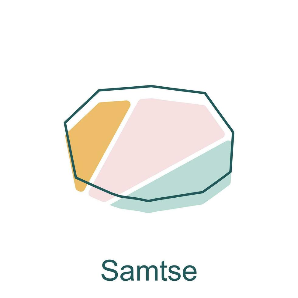mapa de Samtse geométrico línea moderno diseño plantilla, ilustración vector de Bután mapa.
