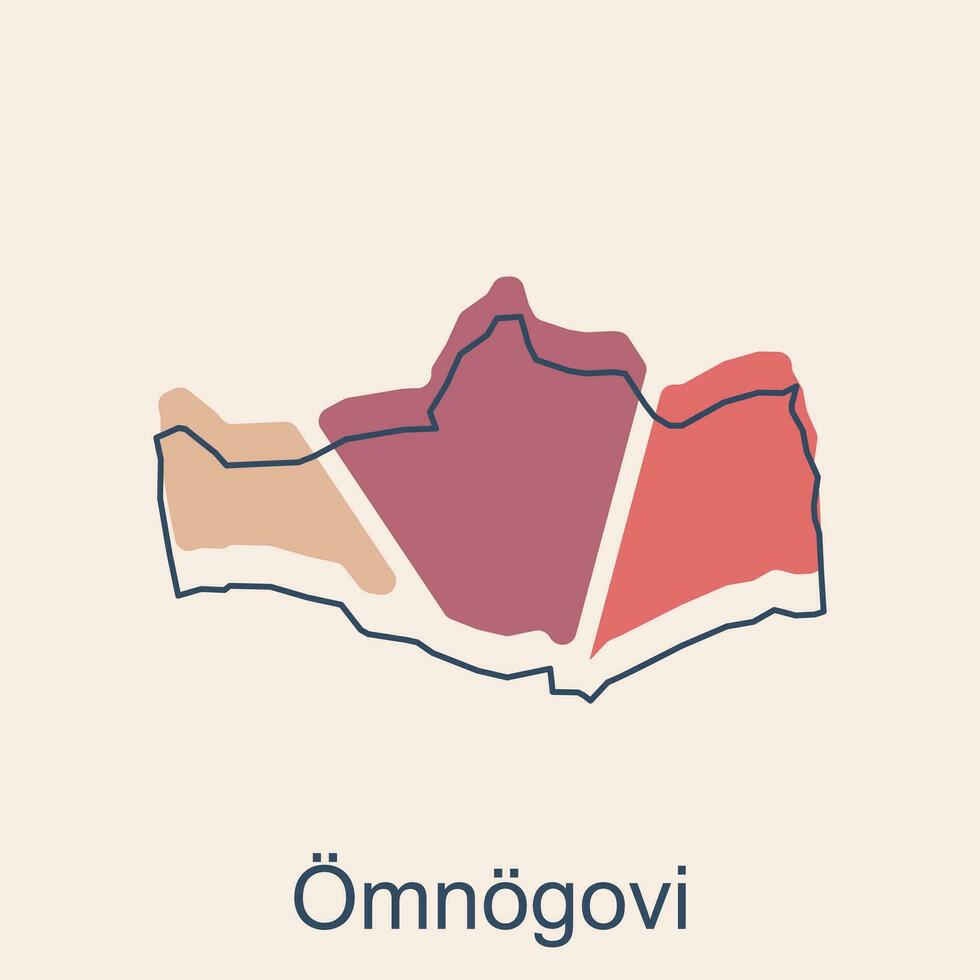 vector map of Omnogovi modern outline, High detailed vector map Mongolia illustration vector Design Template, suitable for your company