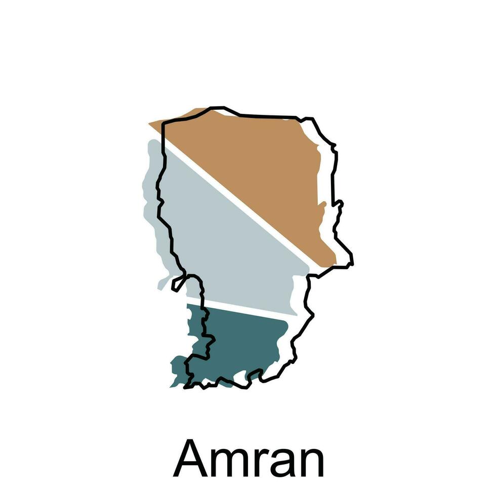 Map of Amran Province of Yemen illustration design, World Map International vector template with outline graphic sketch style isolated on white background