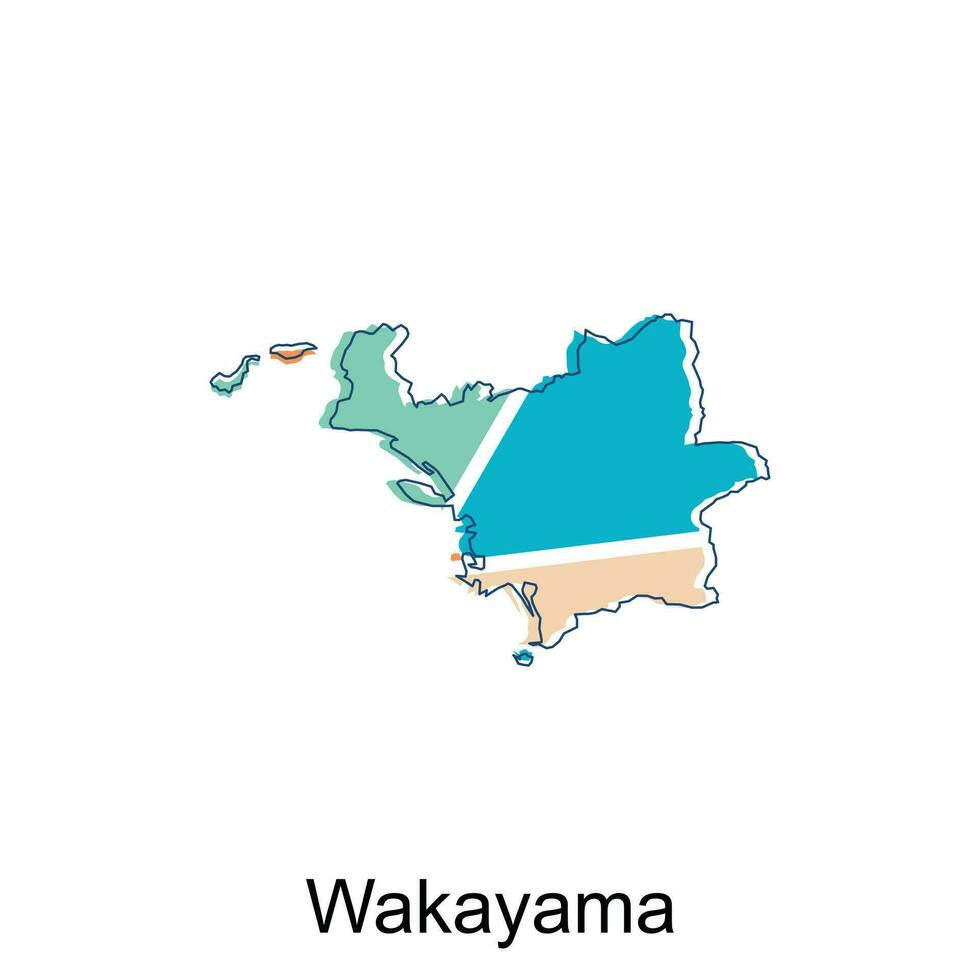 vector mapa de wakayama moderno contorno diseño, fronteras de Japón para tu infografía. vector ilustración. diseño modelo