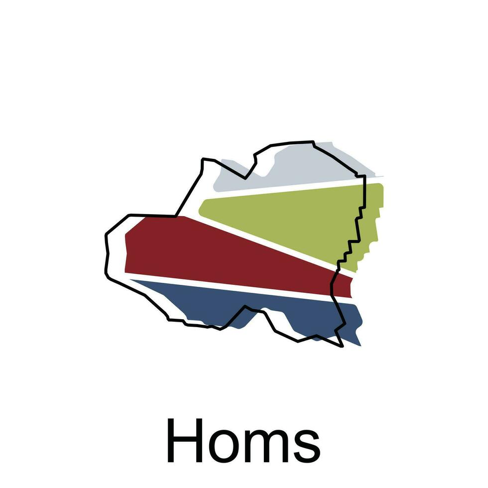 homs mapa vector, mapa de Siria alto detalle frontera mapa, ilustración diseño modelo vector