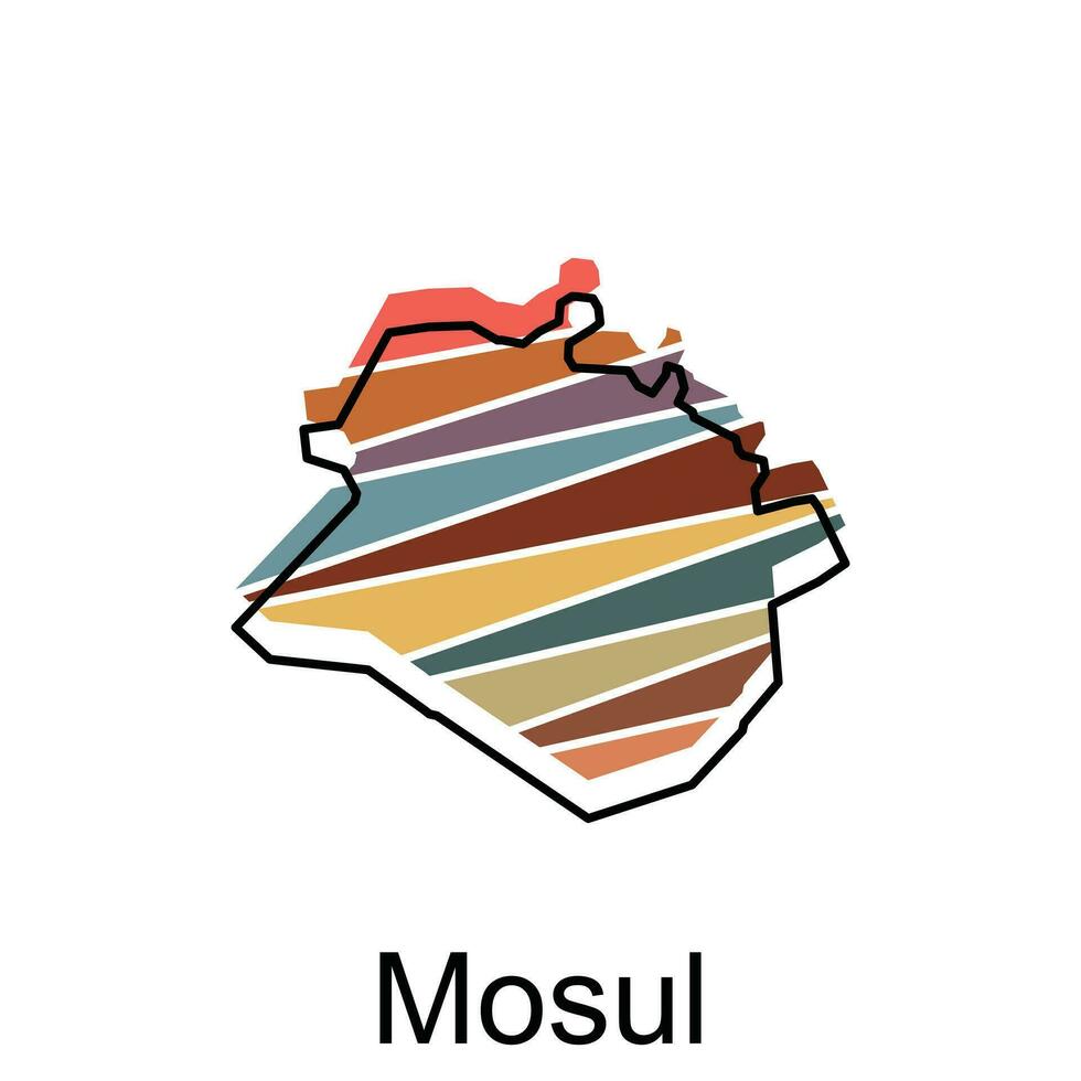 completamente editable, detallado vector mapa de mosul, mapa vector mapa de Irak con llamado gobernancia y viaje íconos modelo