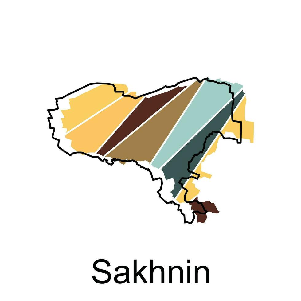 Detailed map of Sakhnin city administrative area. vector illustration design template. Cityscape