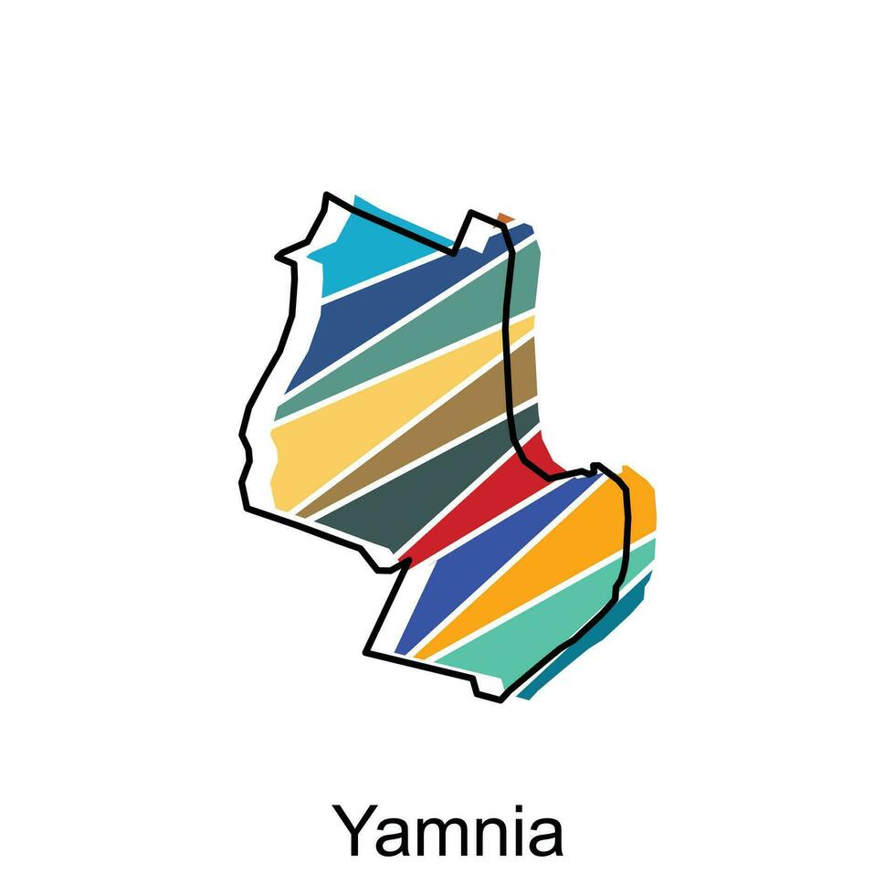 Detailed map of Yamnia city administrative area. vector illustration design template. Cityscape