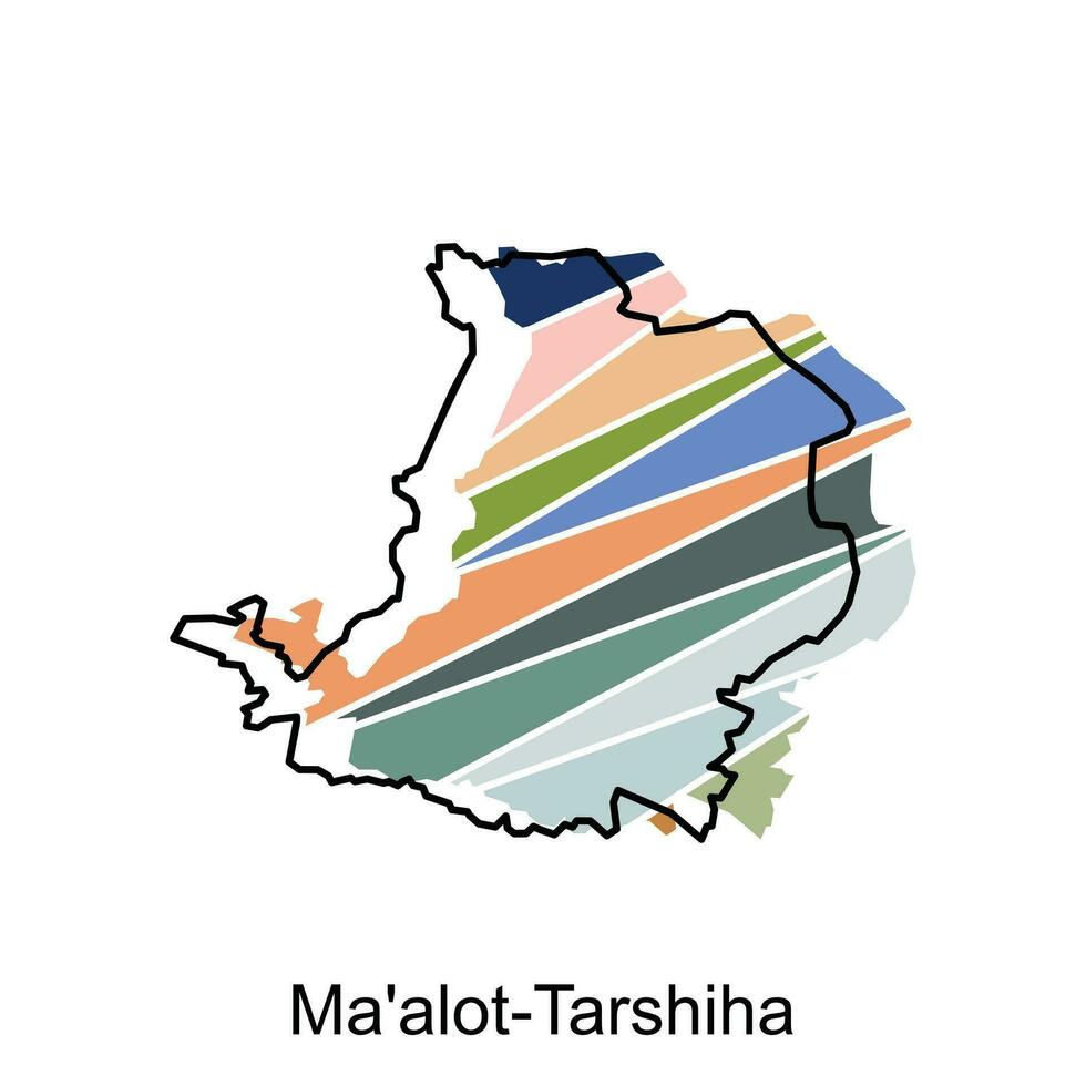 mucho tarshiha mapa icono vector ilustración diseño plantilla, estilizado vector Israel mapa demostración grande ciudades