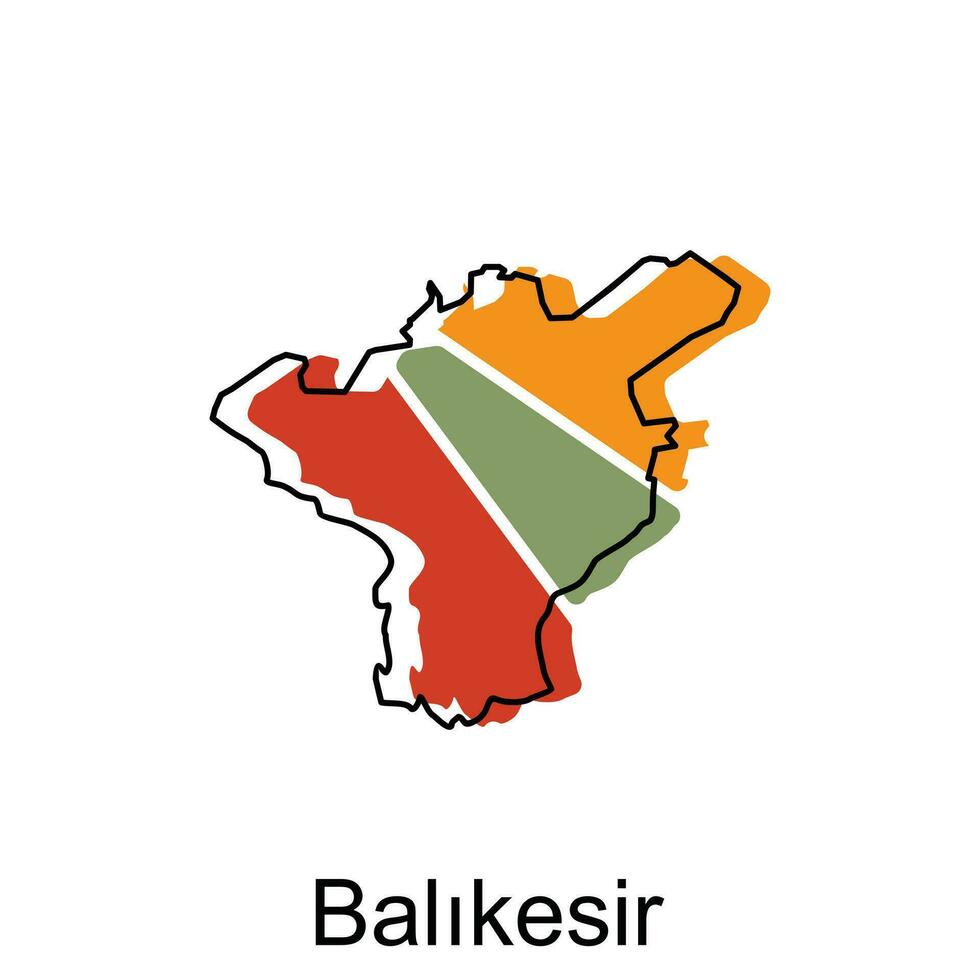 Balikesir world map vector design template, graphic style isolated on white background, suitable for your company