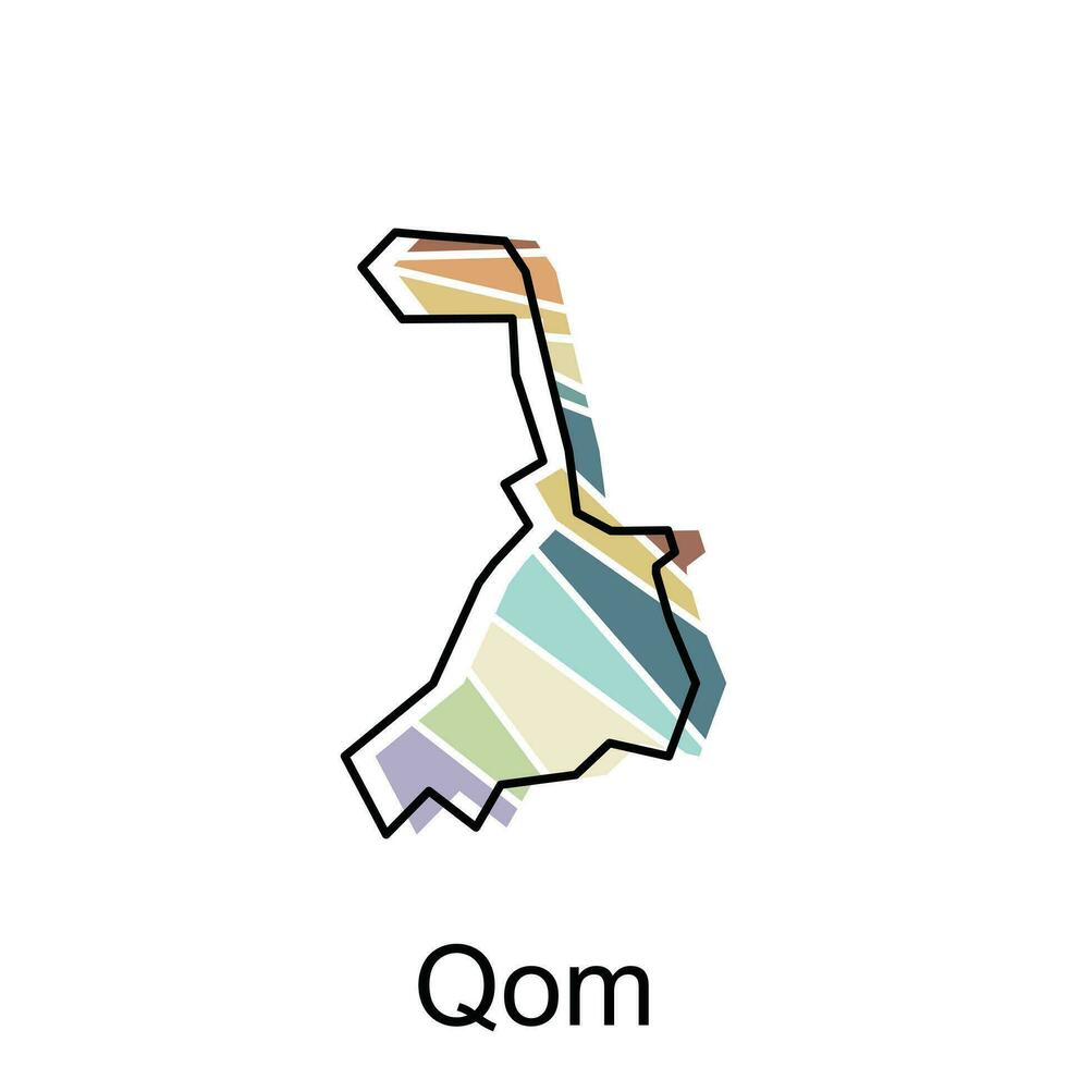 Qom Highlighted on Iran Map, illustration design template vector