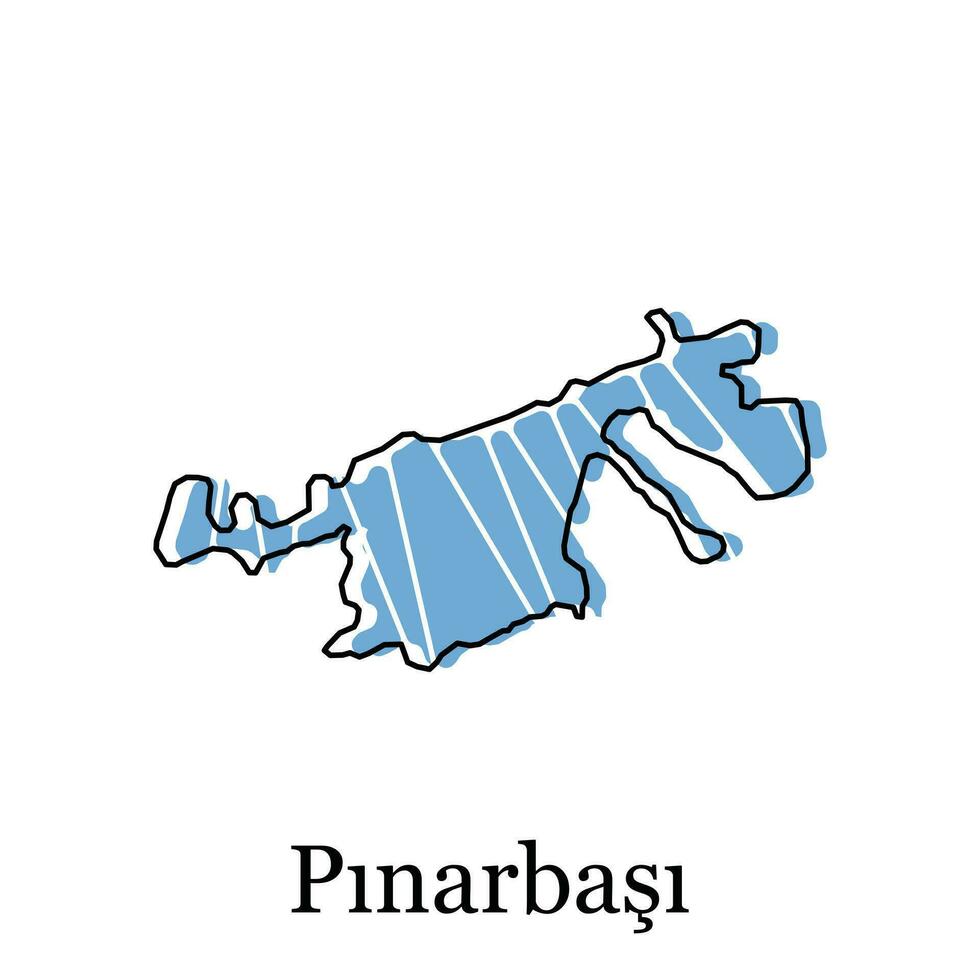 Map Pinarbasi city of region Turkey, graphic element Illustration template design vector