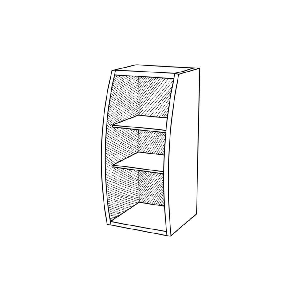 Rack line art furniture design, element graphic illustration template vector