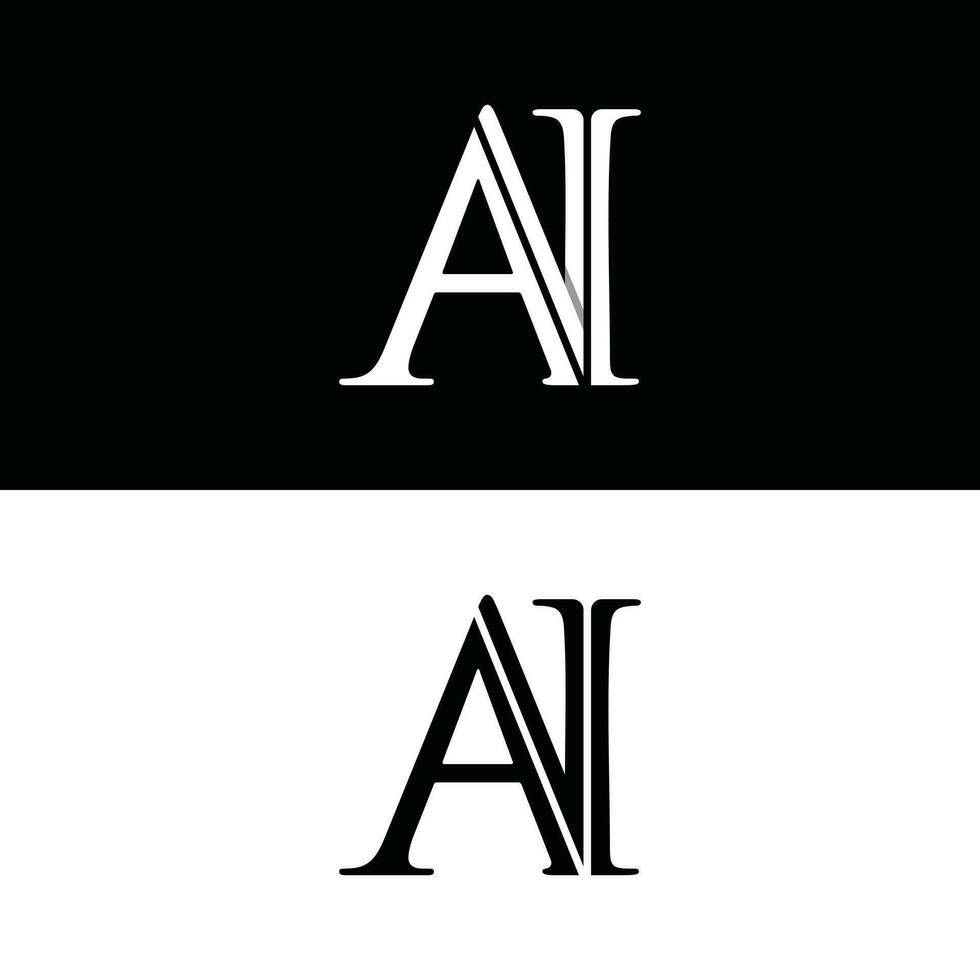 Initial AI monogram logo, Letter Logo Design Template Vector, suitable for your company vector