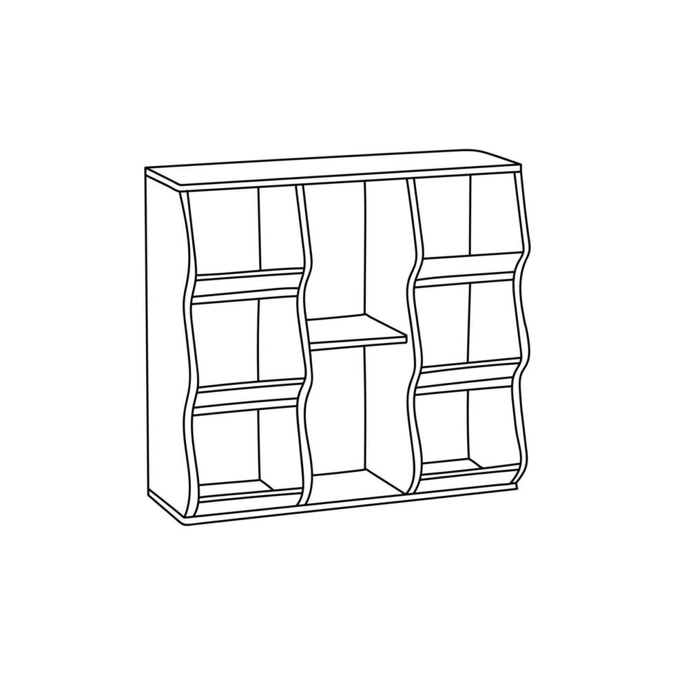 Cabinet interior minimalist icon line art design template, vector minimalist illustration design