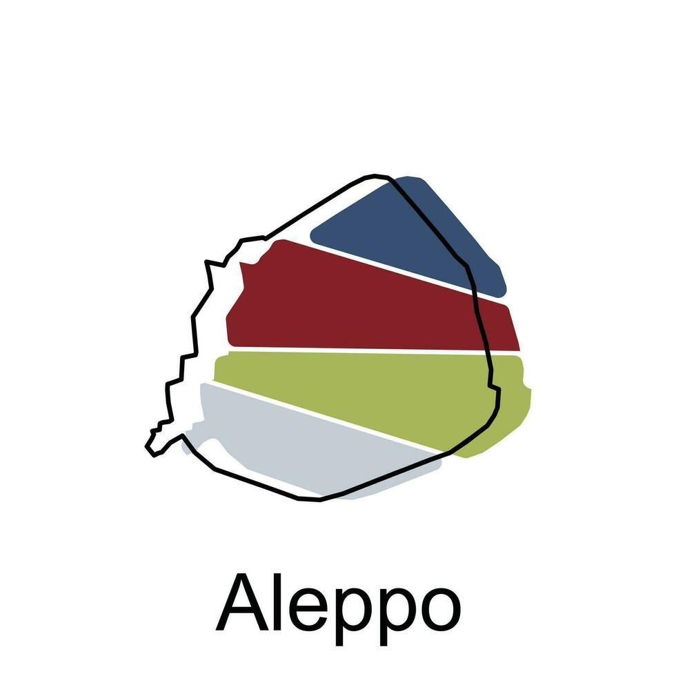 Aleppo map vector, map of Syria High-detail border map, illustration design template vector