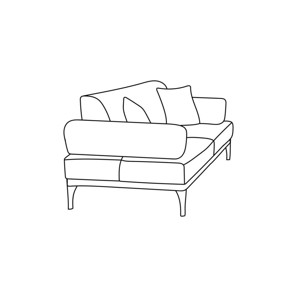 cómodo sofá iconos plano diseño modelo estilo, mueble o interior elemento ilustración vector