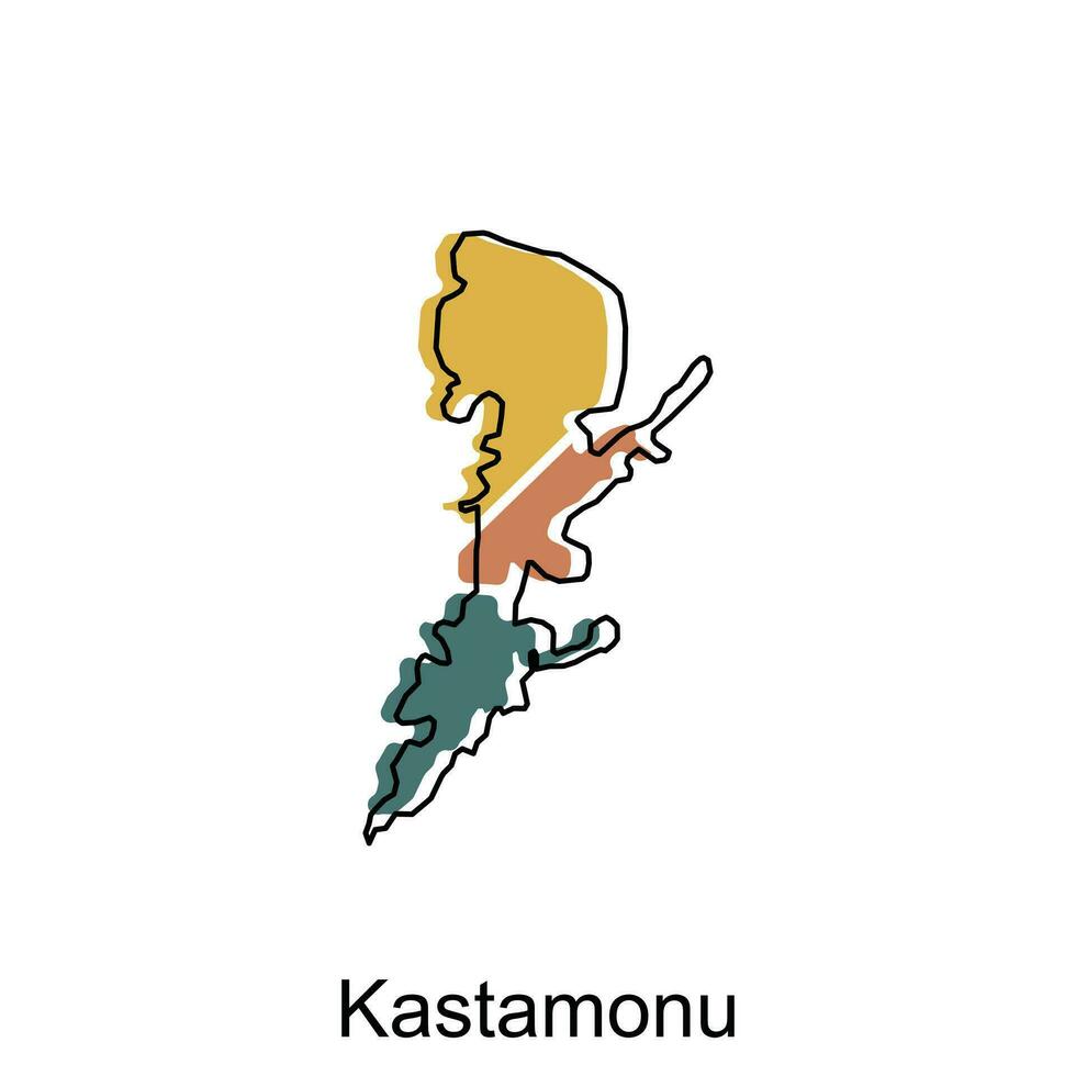 mapa de kastamonu provincia de pavo, ilustración vector diseño plantilla, adecuado para tu compañía, geométrico logo diseño elemento