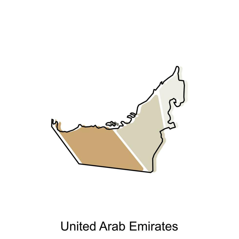 Map Province of United Emirate Arab illustration design, World Map International vector template with outline graphic sketch style isolated on white background