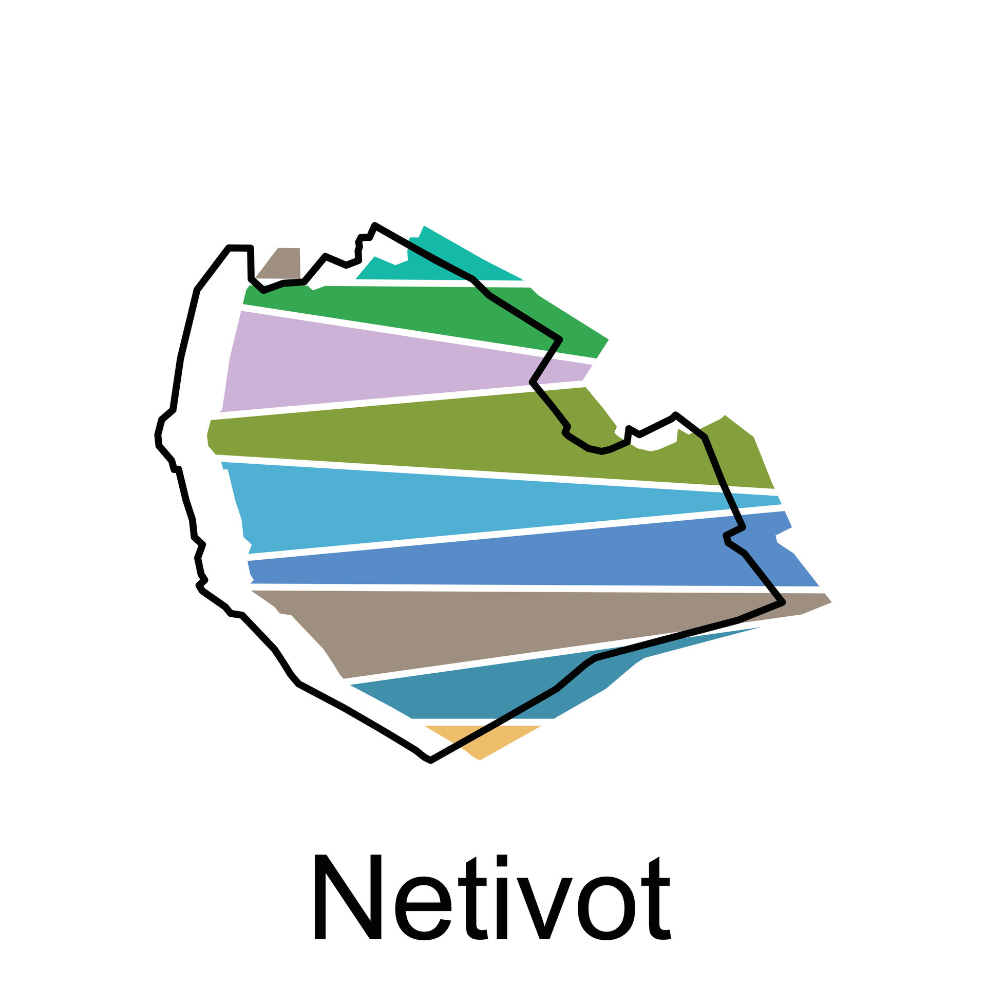 vector archivo mapa de netivot, contorno mapa de Israel país vector