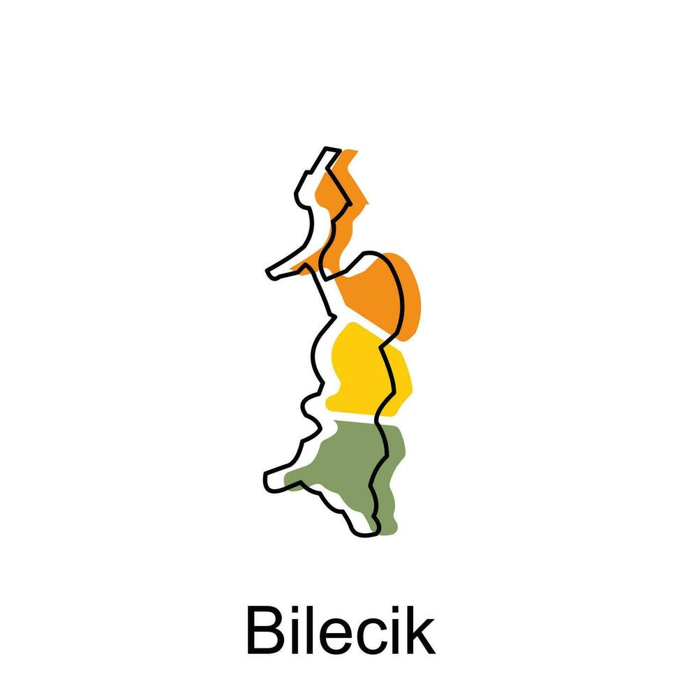 Bilecik world map vector design template, graphic style isolated on white background, suitable for your company