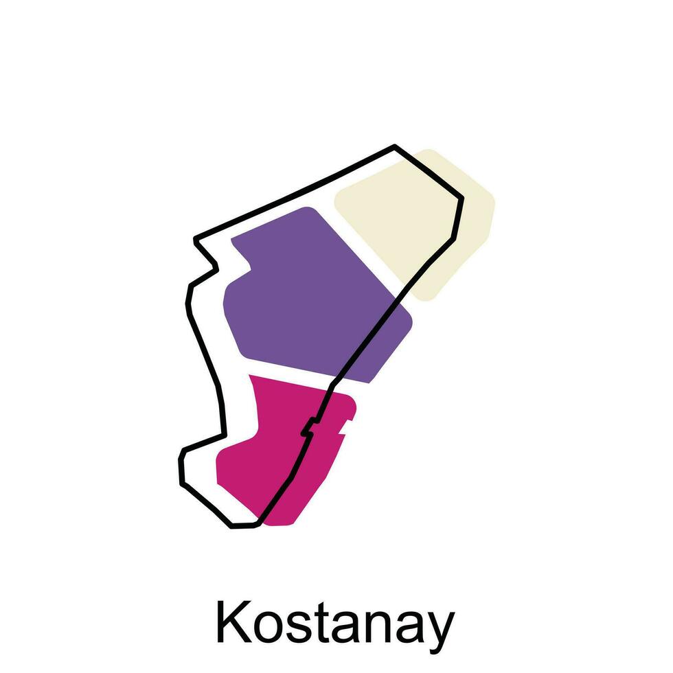 mapa de kostanay estilizado vector Kazajstán mapa, logo vector diseño. abstracto, diseños concepto, logo, logotipo elemento para modelo.