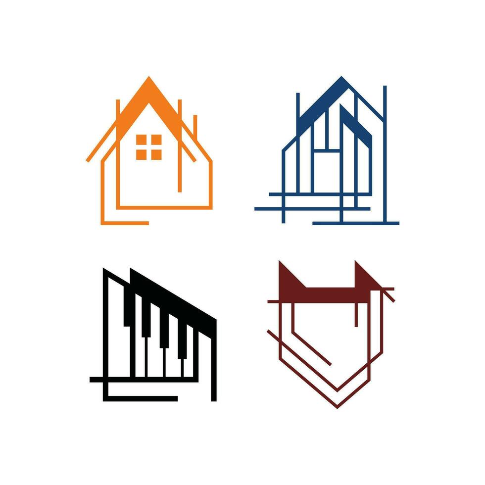 Set of Architecture logo design template, building architect