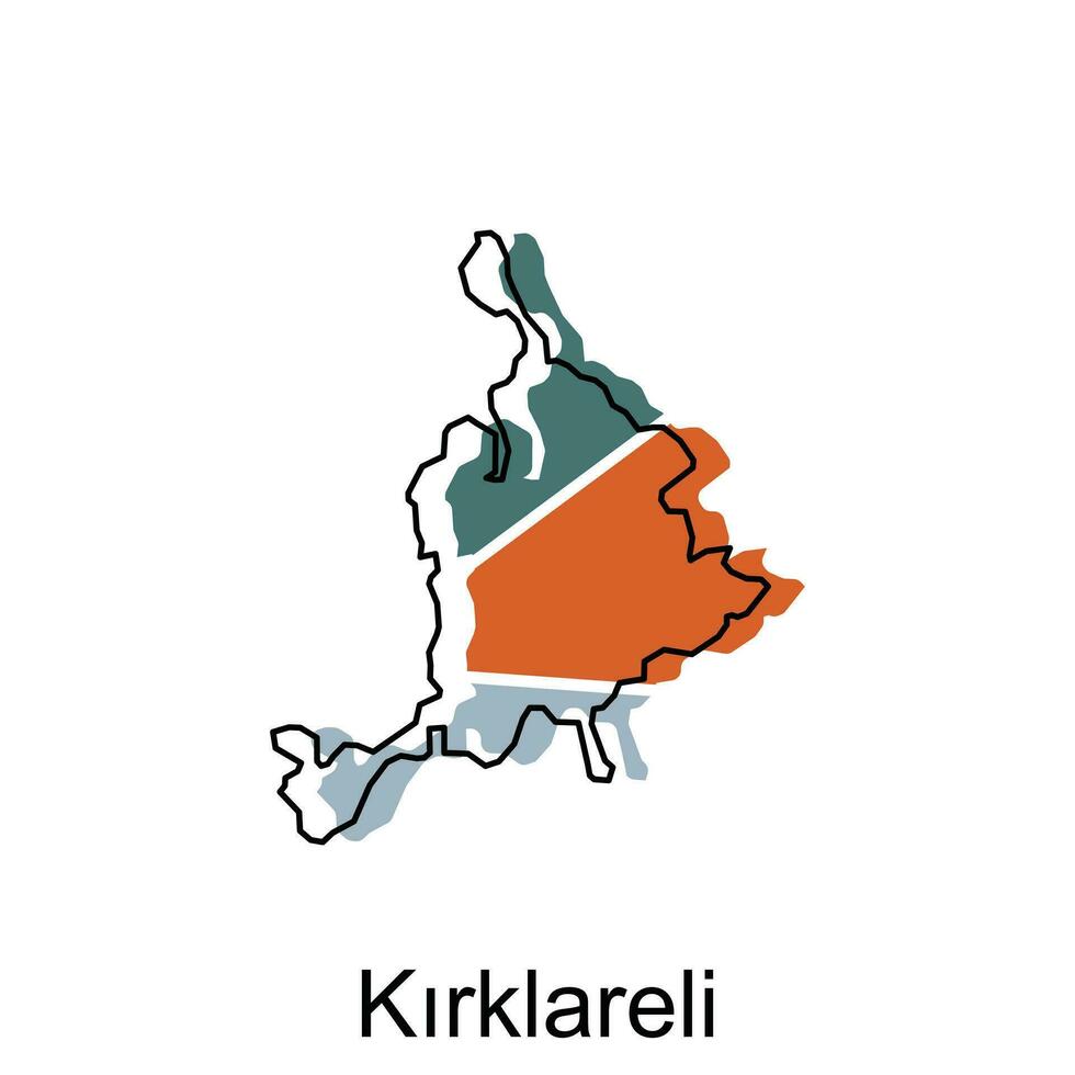 Map of Kirklareli Province of Turkey Illustration design, Turkey World Map International vector template