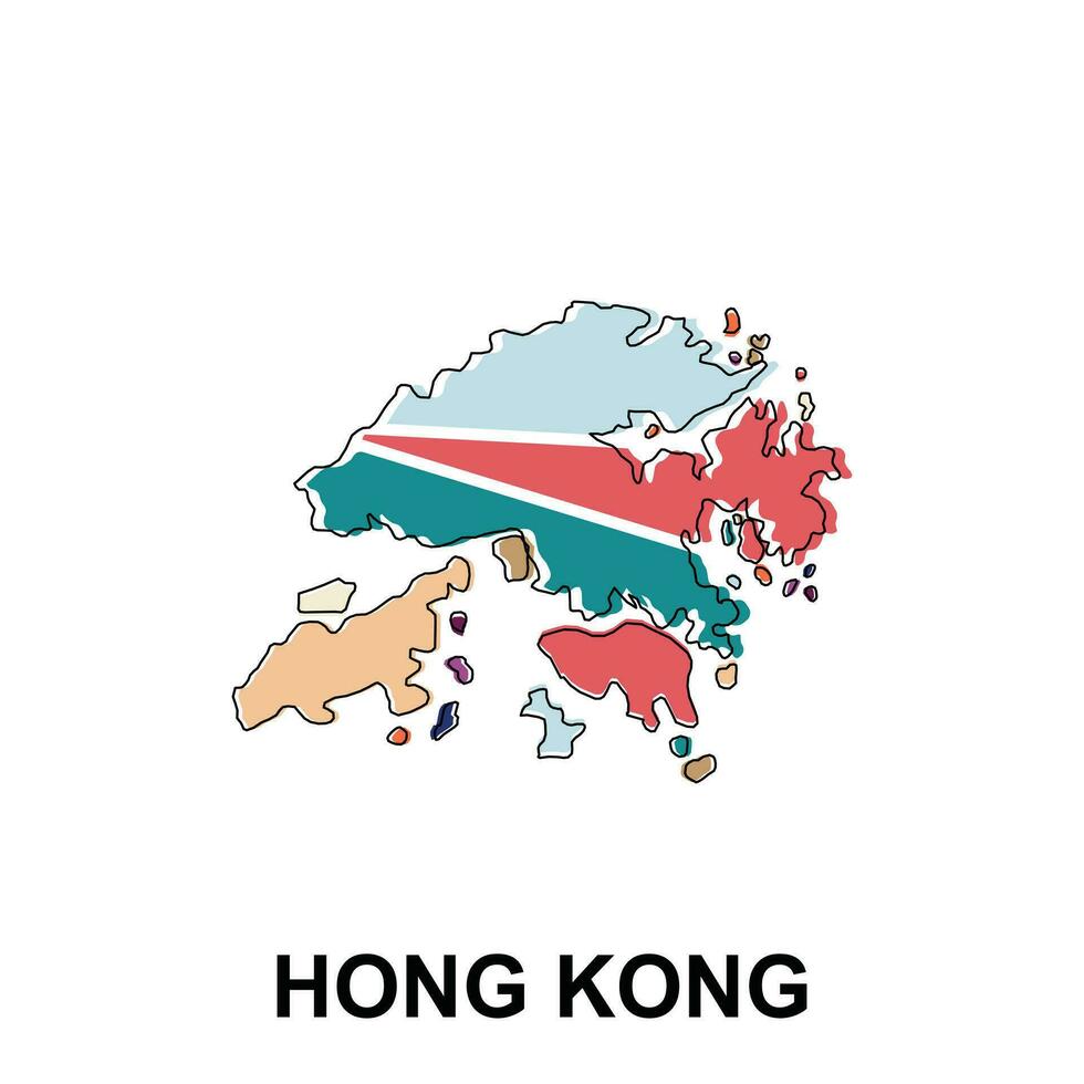 Hongkong City Map Republic of China, Shanxi Province, map vector illustration design template, on white background