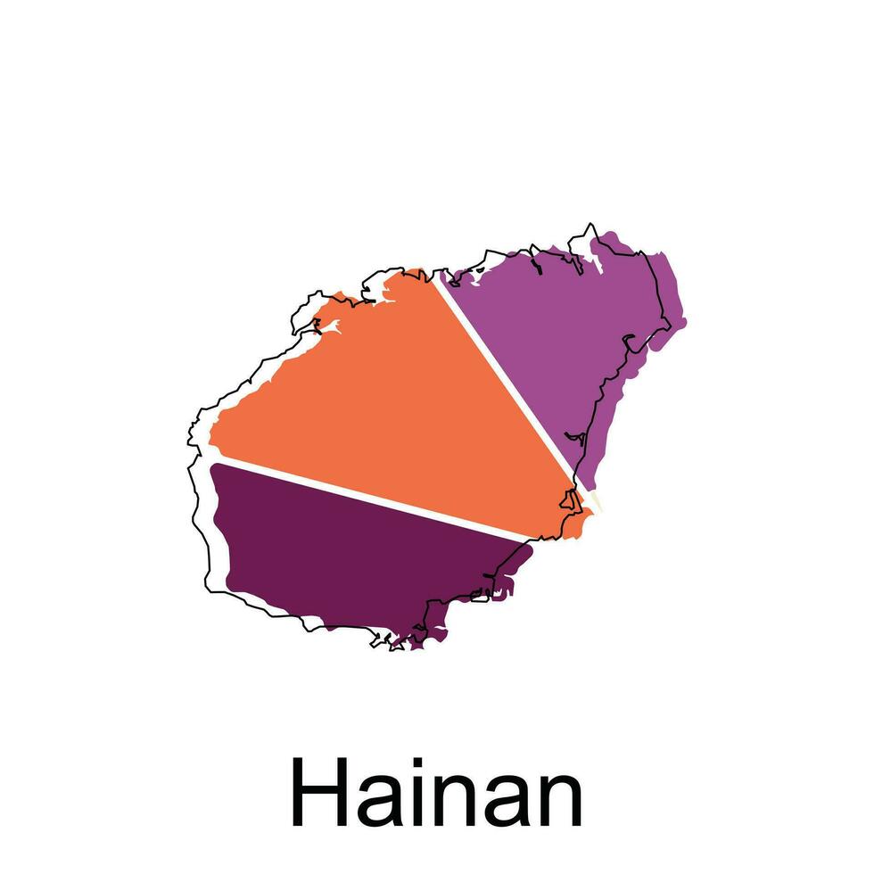 Map of Hainan High Quality is a province of China map, black and white detailed outline regions of the country. Vector illustration template