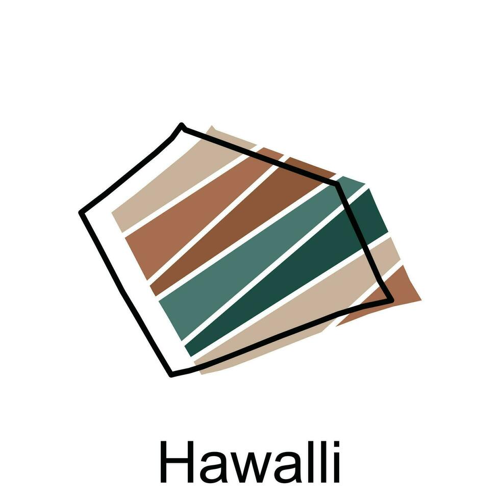 Map of Hawalli Vector Design Template with Editable Stroke, illustration design