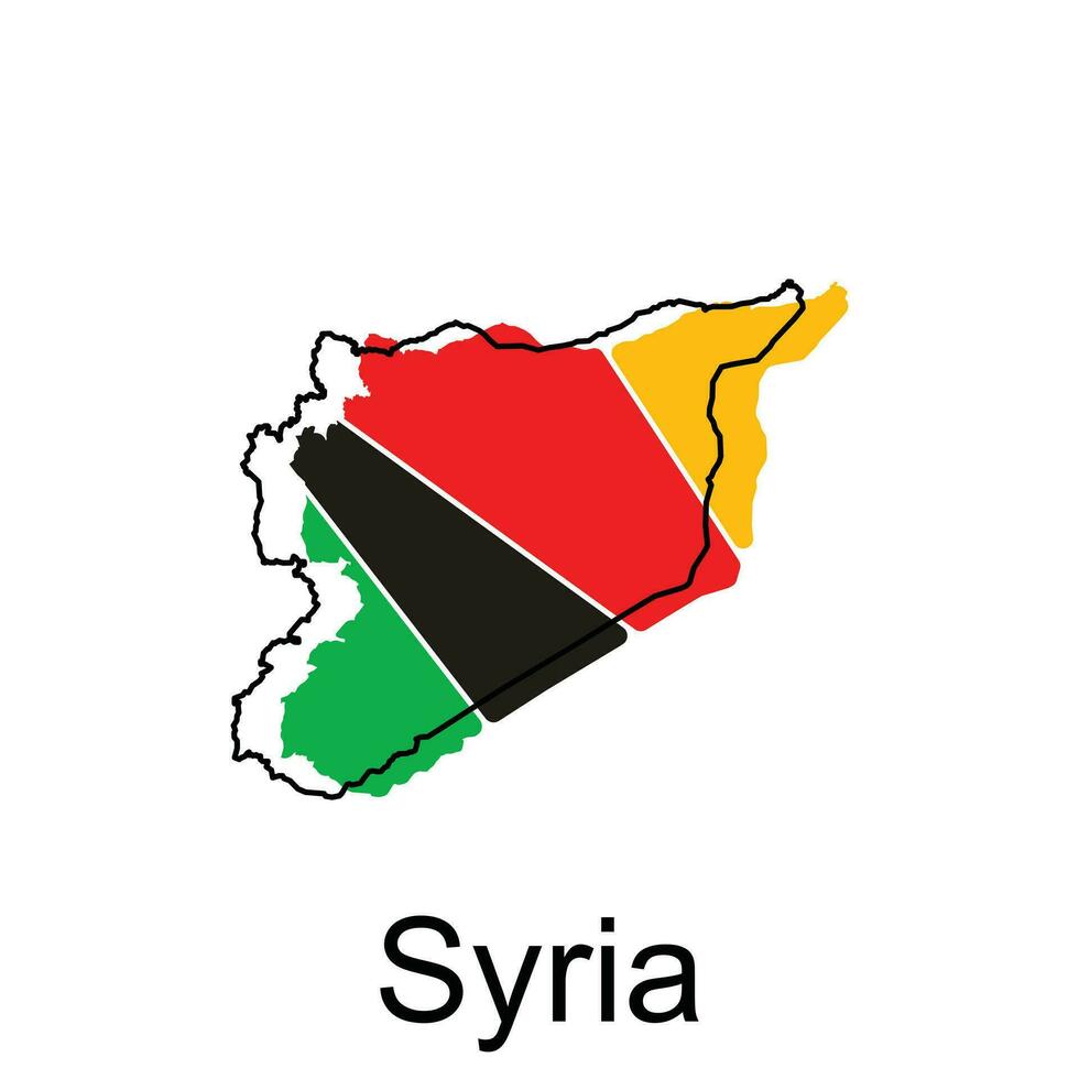 Siria mapa vector, mapa de Siria alto detalle frontera mapa, ilustración diseño modelo vector