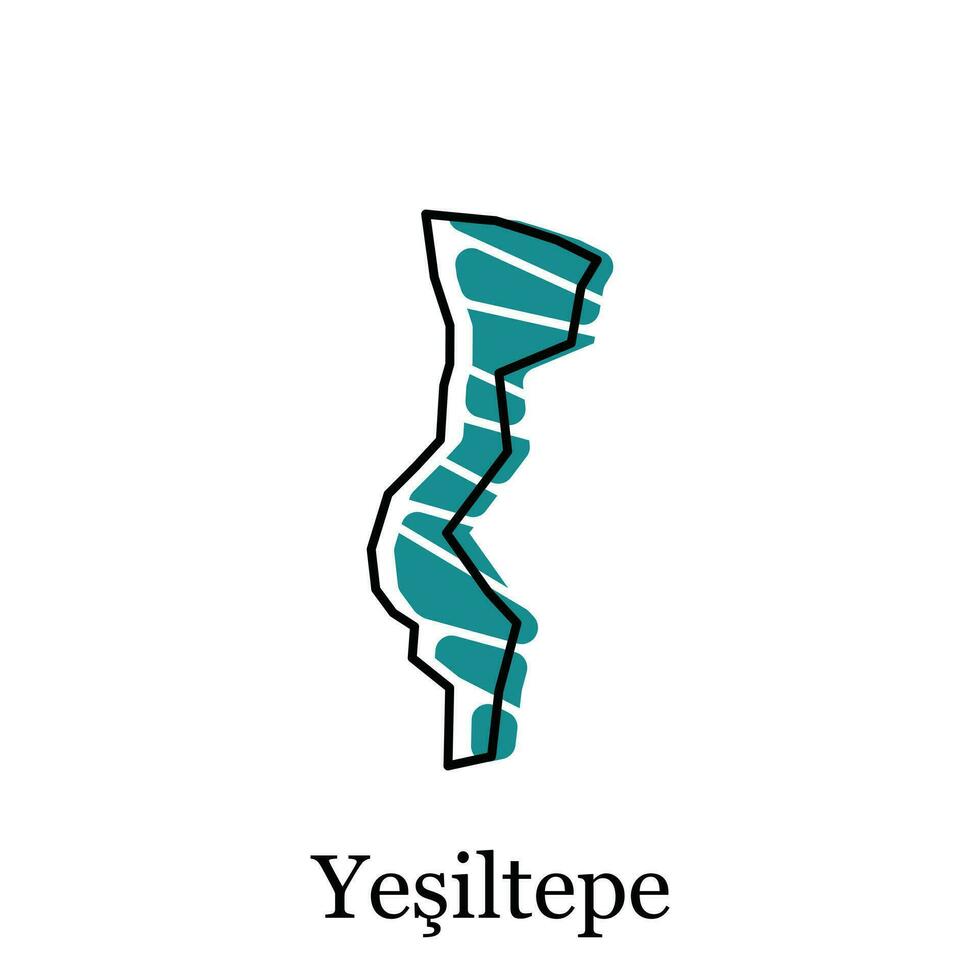 Yesiltepe Turkey Map illustration vector Design Template, suitable for your company, geometric logo design element