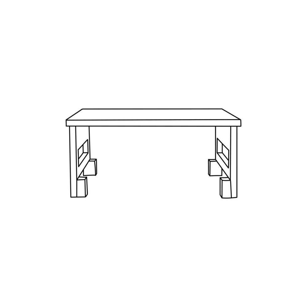 Folding Table minimalist Furniture line art vector, minimalist illustration design vector