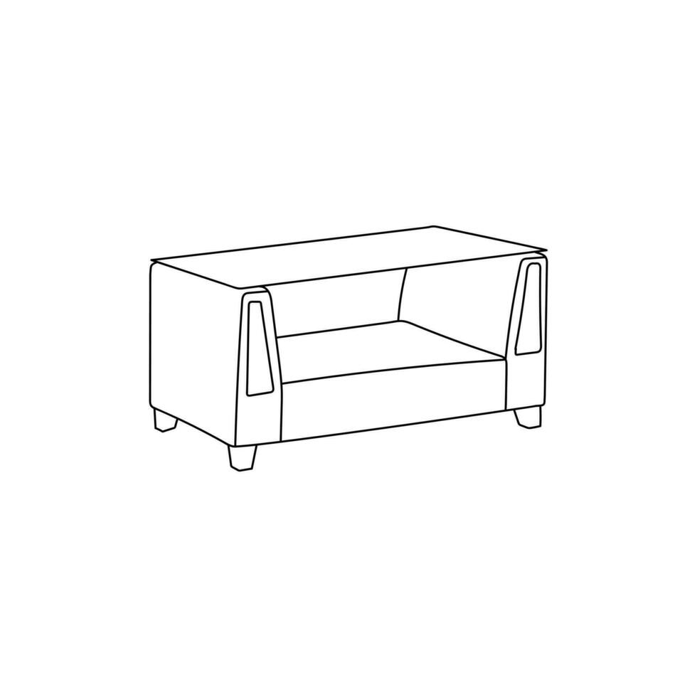Furniture Table line icon concept illustration template, logo for your company vector