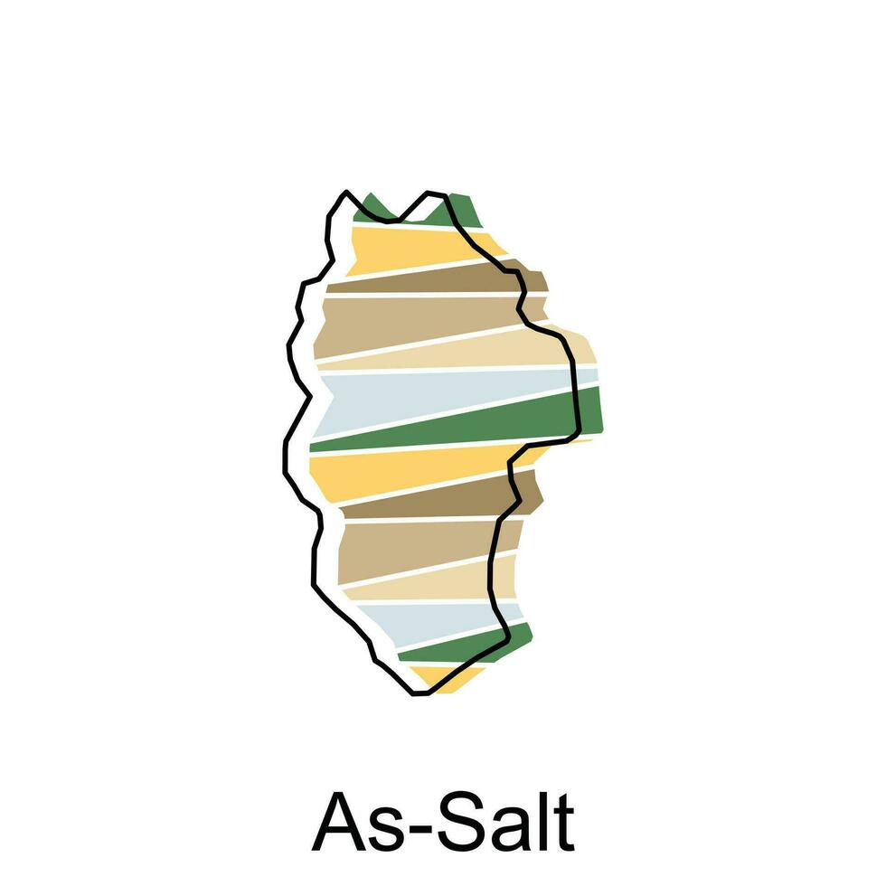 como sal en un geográfico mapa de Jordán, vector diseño modelo. editable carrera