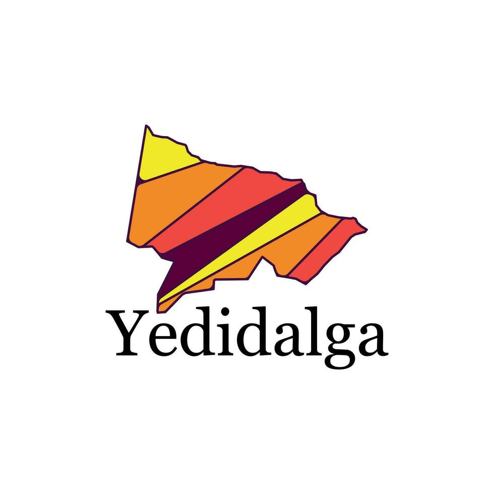 Map vector illustration, Yedidalga map and black lettering design template