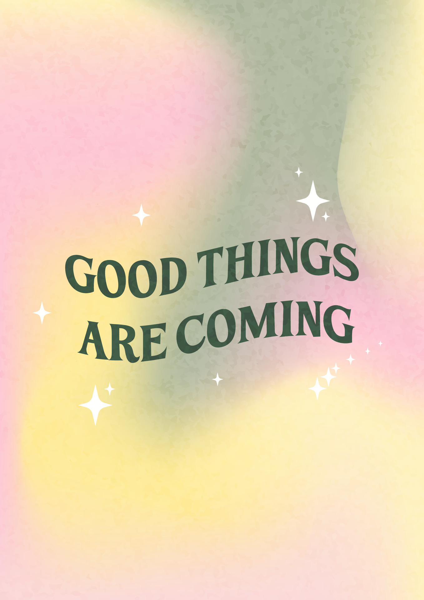 green and pink soft gradient affirmation card. mesh gradient background