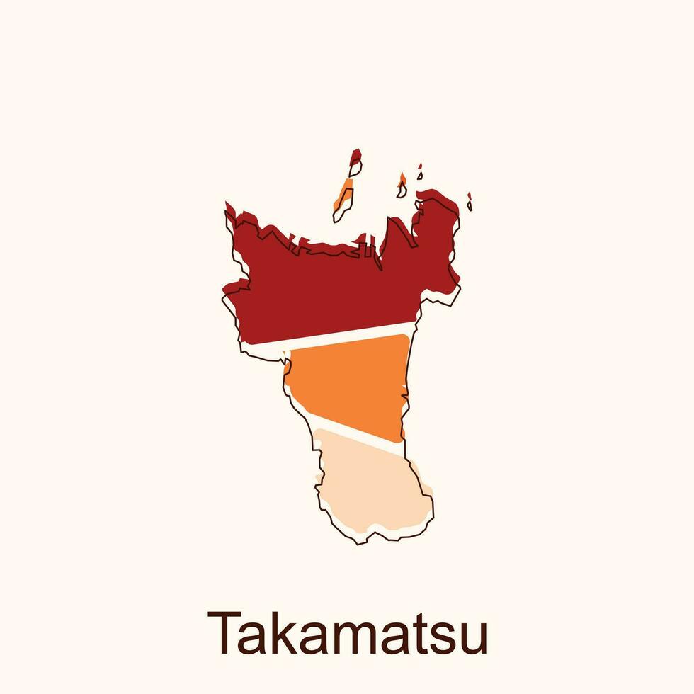 Takamatsu map. Blank vector map of the Country. Borders of Japan for your infographic. Vector illustration. design template