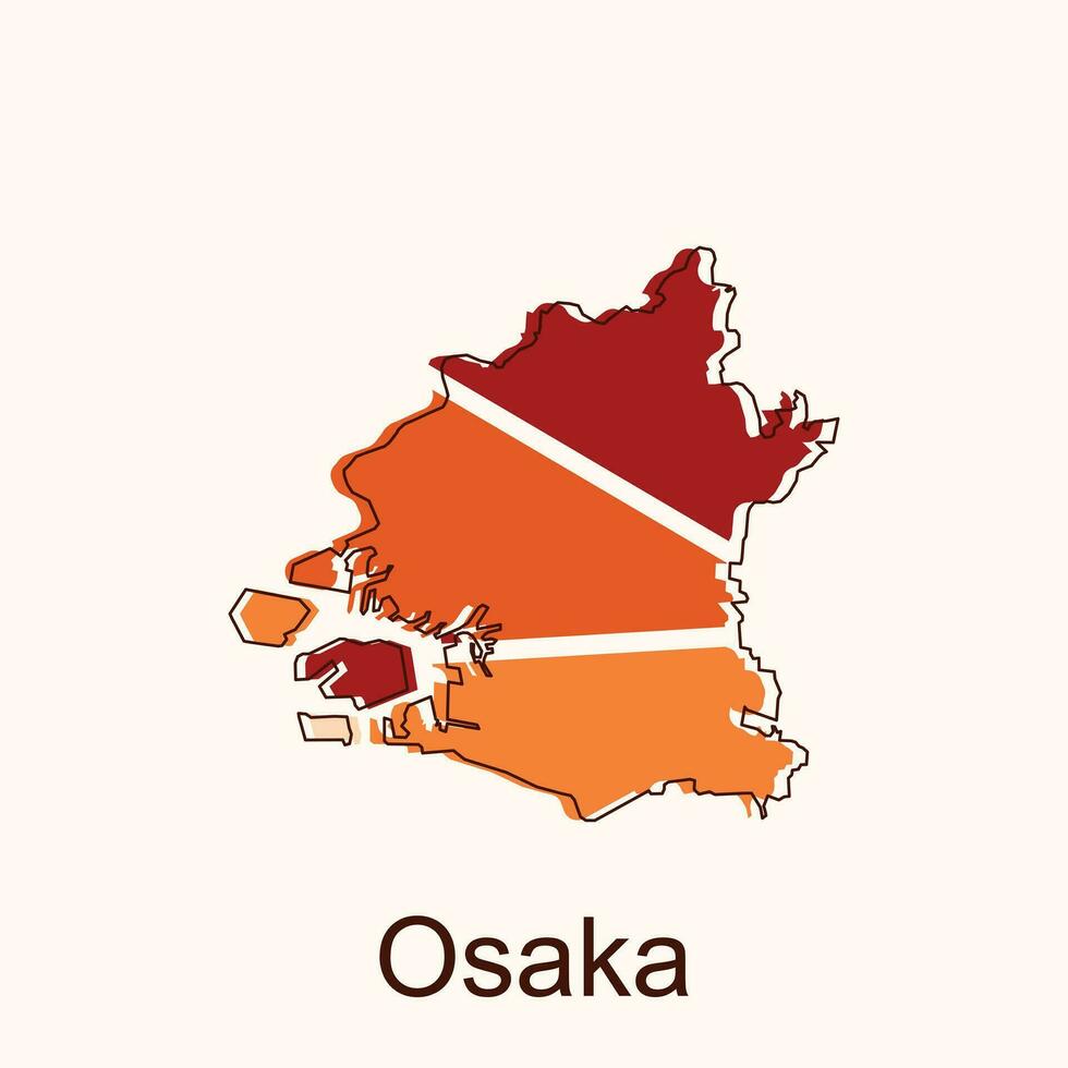 Osaka map. Blank vector map of the Country. Borders of Japan for your infographic. Vector illustration. design template