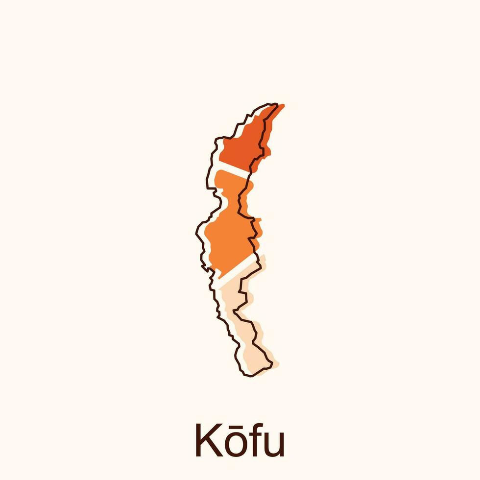 kofu mapa. blanco vector mapa de el país. fronteras de Japón para tu infografía. vector ilustración. diseño modelo