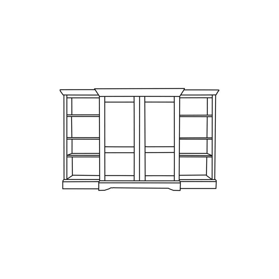 line illustration of Cupboard furniture design template, icon from furniture collection isolated on white background vector