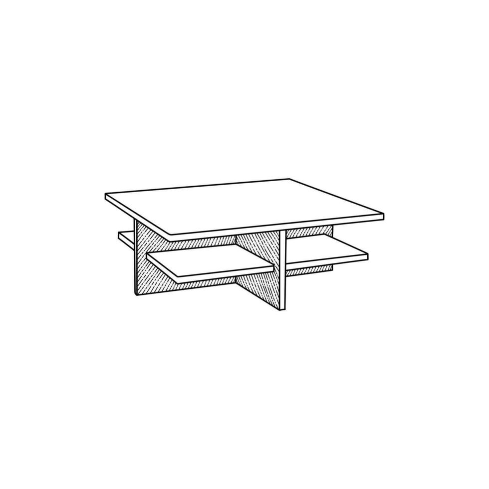 Table line furniture design template, icon from furniture collection isolated on white background vector