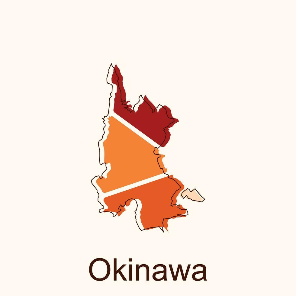 okinawa mapa. blanco vector mapa de el país. fronteras de Japón para tu infografía. vector ilustración. diseño modelo