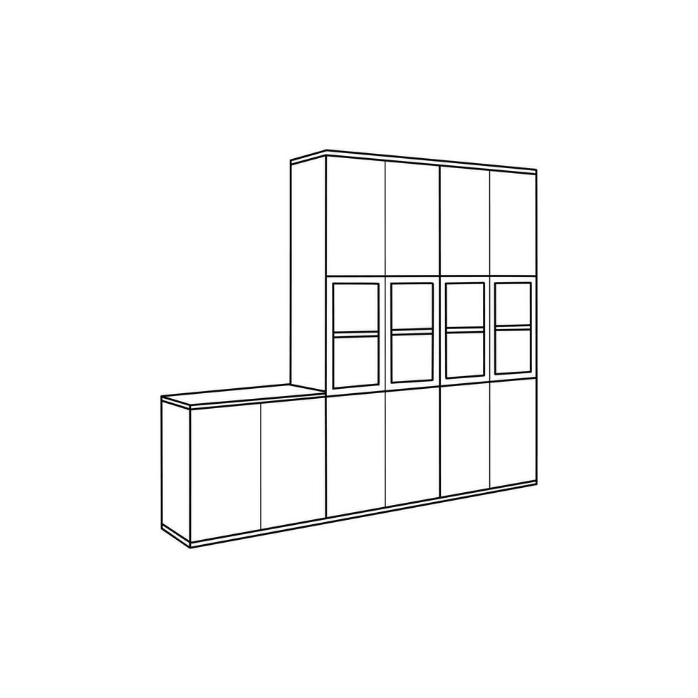 Bookshelf icon furniture design, element graphic illustration template vector