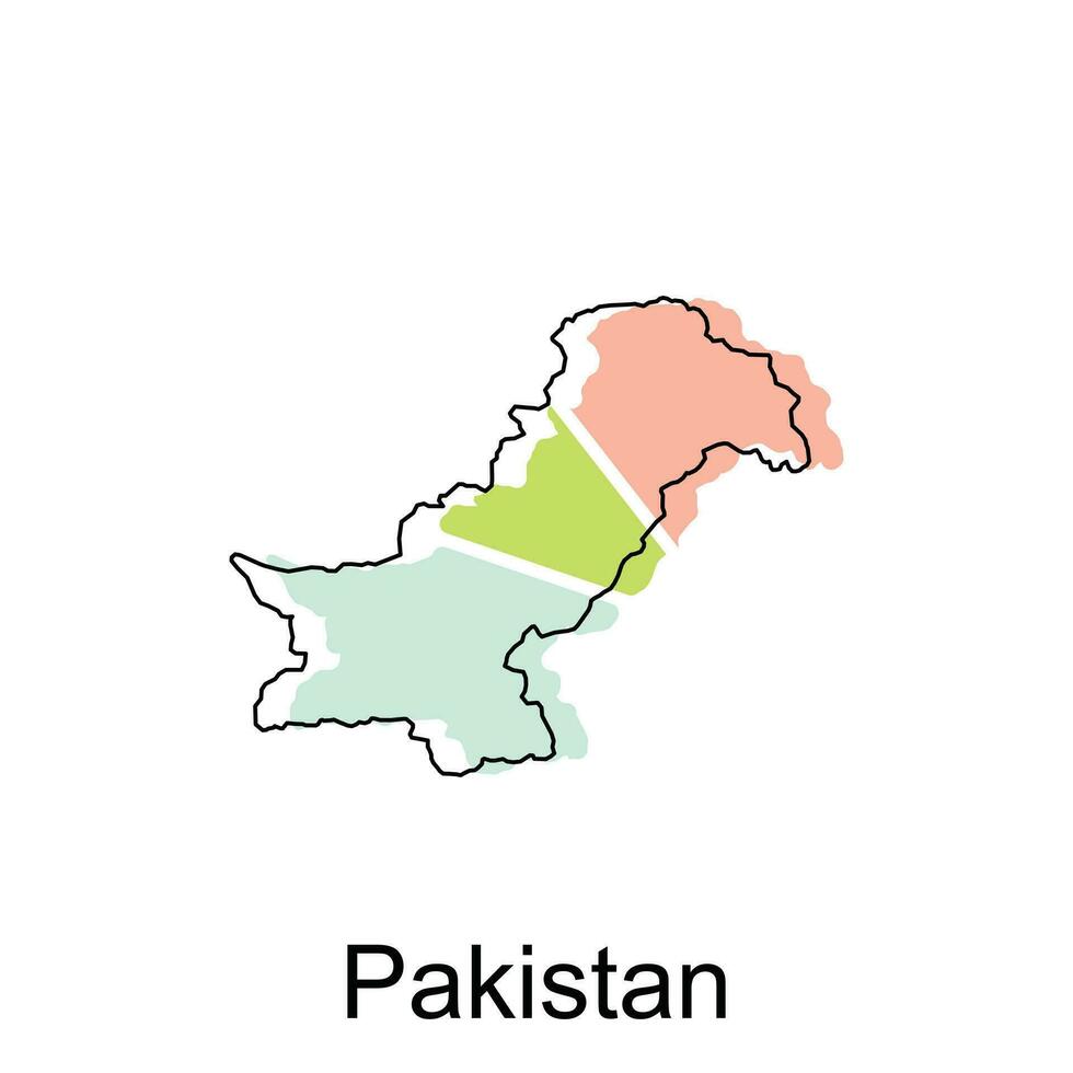 Map of Pakistan modern with outline style vector design, World Map International vector template