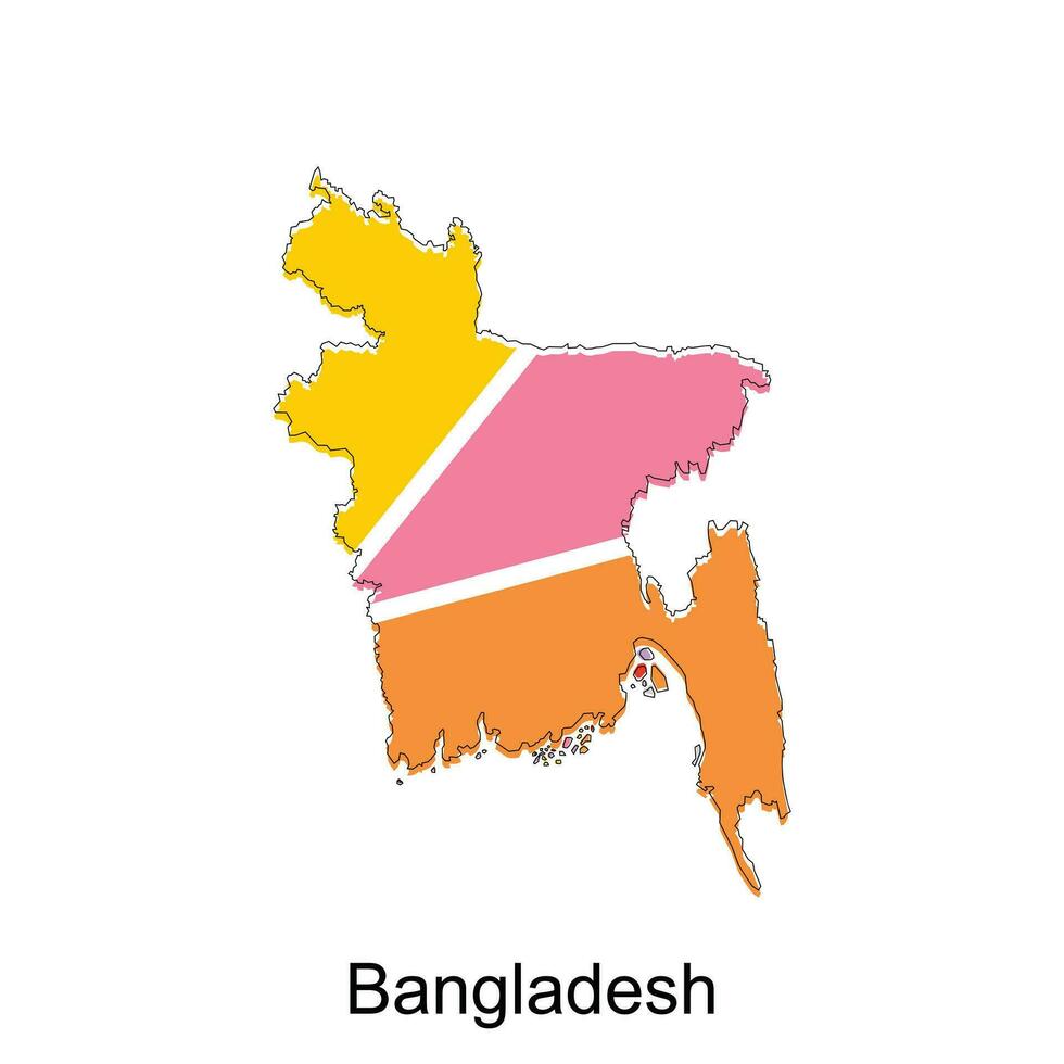 Map of Bangladesh colorful geometric illustration design, High detailed vector map of Bangladesh